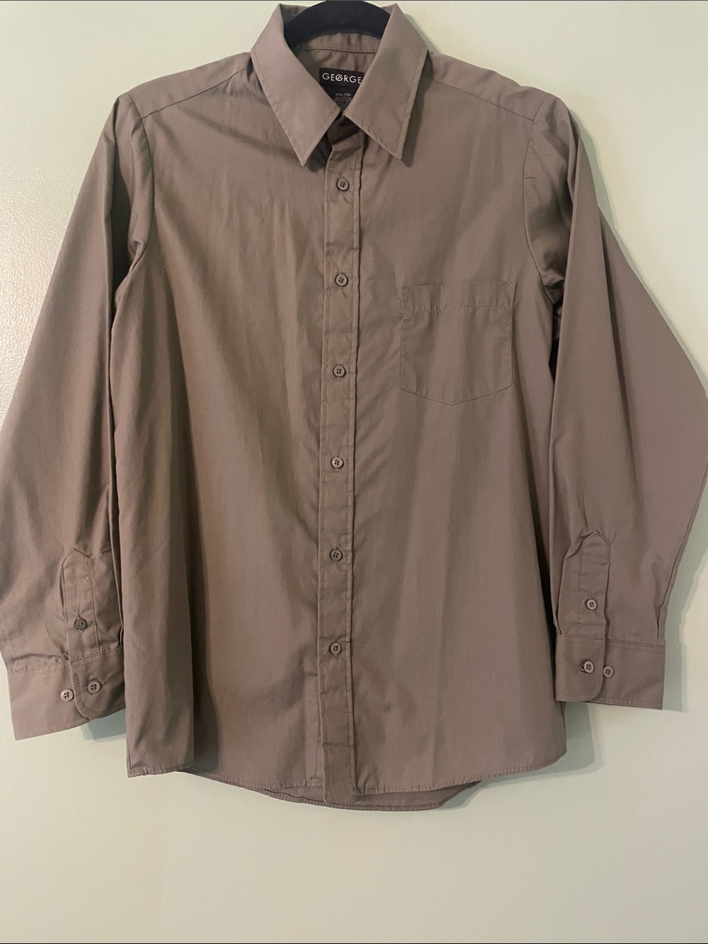 George Boy’s Long-Sleeve Dress Shirt - Olive Green
